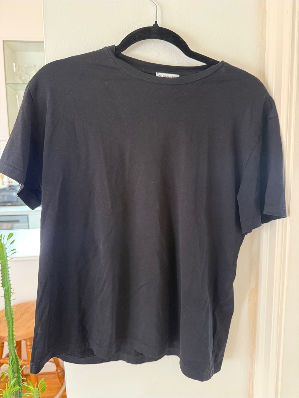 Sunspel Black Short-Sleeve Crew Neck Tee